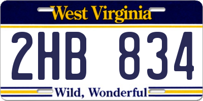 WV license plate 2HB834