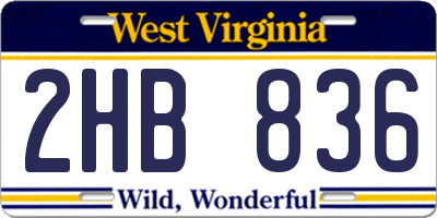 WV license plate 2HB836