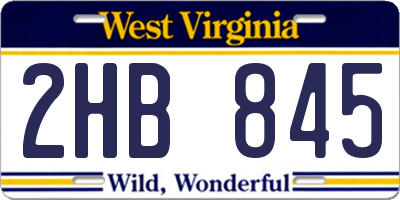 WV license plate 2HB845