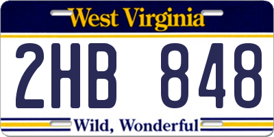 WV license plate 2HB848