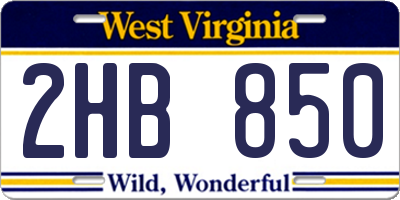 WV license plate 2HB850