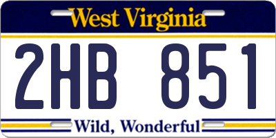 WV license plate 2HB851