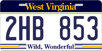 WV license plate 2HB853