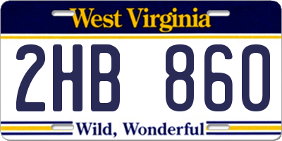 WV license plate 2HB860