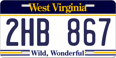 WV license plate 2HB867