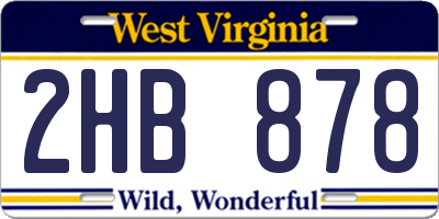 WV license plate 2HB878