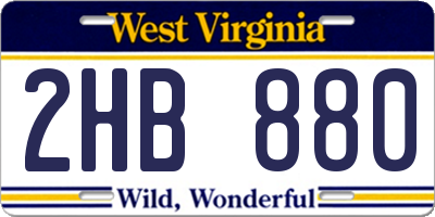 WV license plate 2HB880