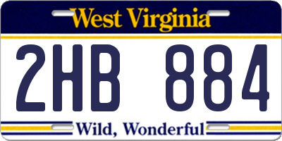WV license plate 2HB884