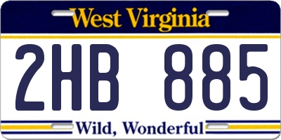 WV license plate 2HB885