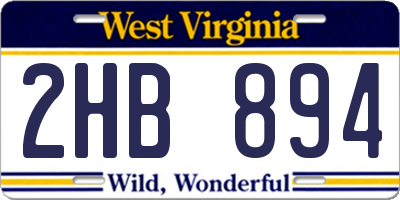 WV license plate 2HB894