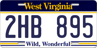 WV license plate 2HB895