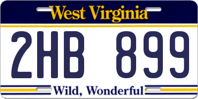 WV license plate 2HB899