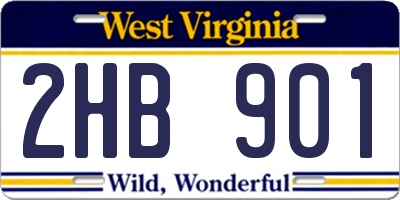 WV license plate 2HB901