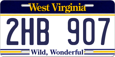 WV license plate 2HB907