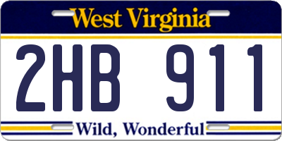 WV license plate 2HB911