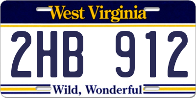 WV license plate 2HB912