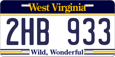 WV license plate 2HB933