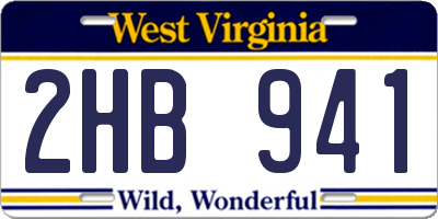 WV license plate 2HB941