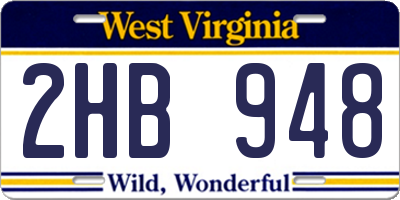 WV license plate 2HB948