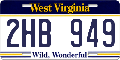 WV license plate 2HB949