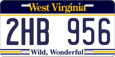 WV license plate 2HB956