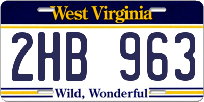 WV license plate 2HB963
