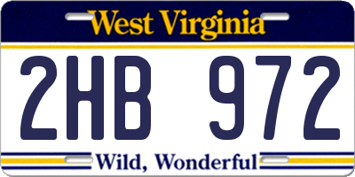 WV license plate 2HB972