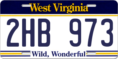WV license plate 2HB973