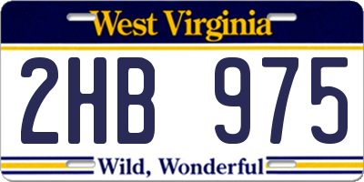 WV license plate 2HB975