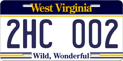 WV license plate 2HC002