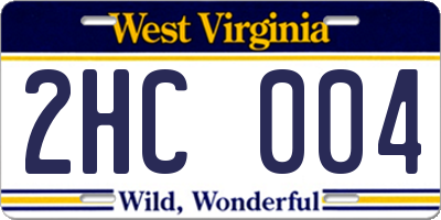 WV license plate 2HC004