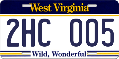 WV license plate 2HC005