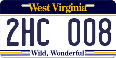 WV license plate 2HC008