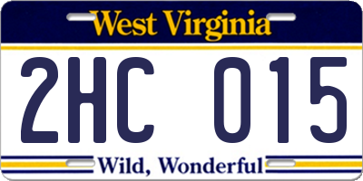 WV license plate 2HC015