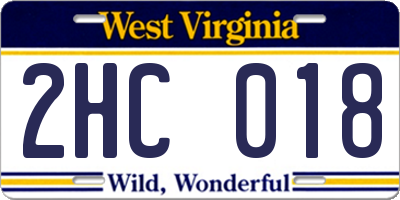 WV license plate 2HC018