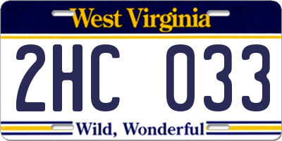 WV license plate 2HC033