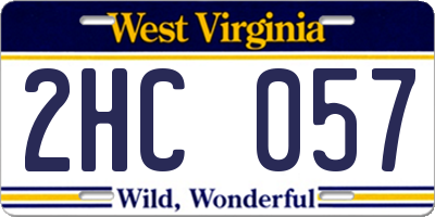 WV license plate 2HC057
