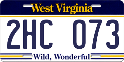 WV license plate 2HC073