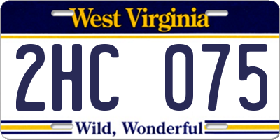 WV license plate 2HC075