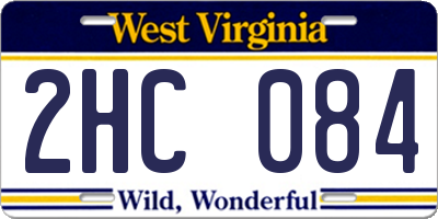 WV license plate 2HC084