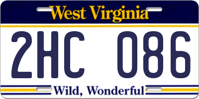 WV license plate 2HC086