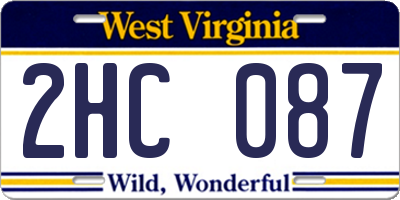 WV license plate 2HC087