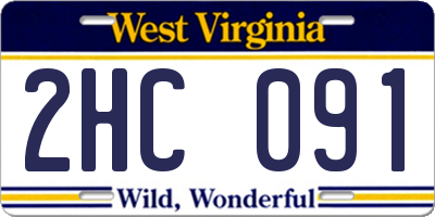 WV license plate 2HC091