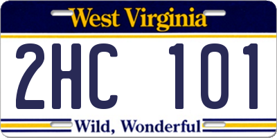 WV license plate 2HC101