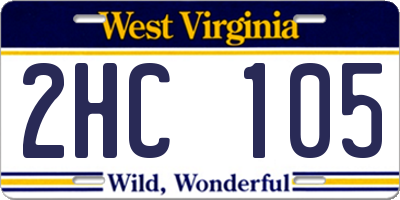 WV license plate 2HC105