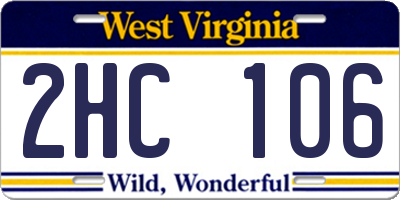 WV license plate 2HC106