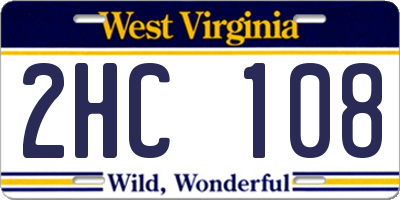 WV license plate 2HC108