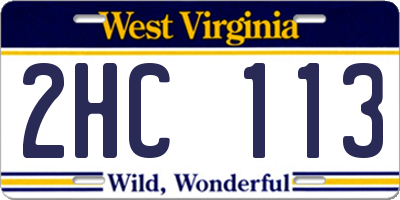 WV license plate 2HC113