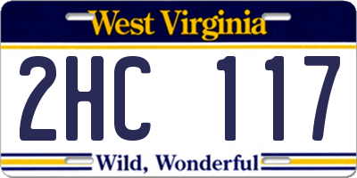 WV license plate 2HC117