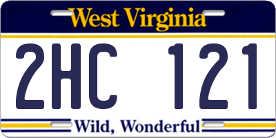 WV license plate 2HC121